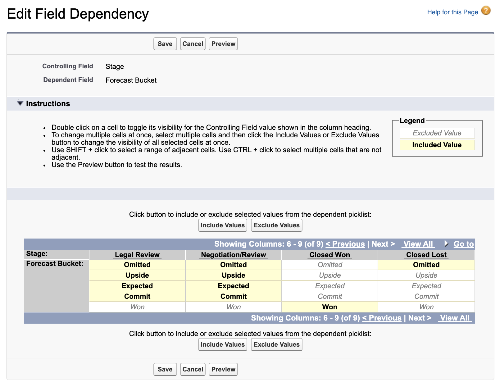 Opportunity field dependency mapping on Salesforce